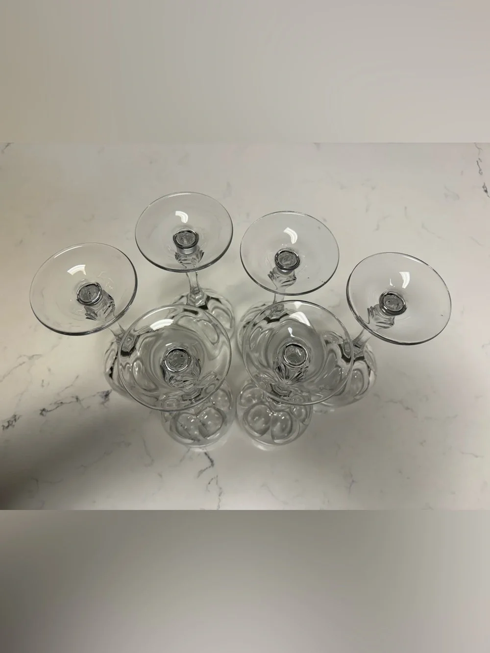 Crystal Cut Wine Glasses - Clear Stemware Set
